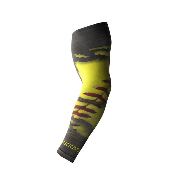 Full Dye Compression Sleeve 1015 Dark Charcoal/Optic Yellow/Red