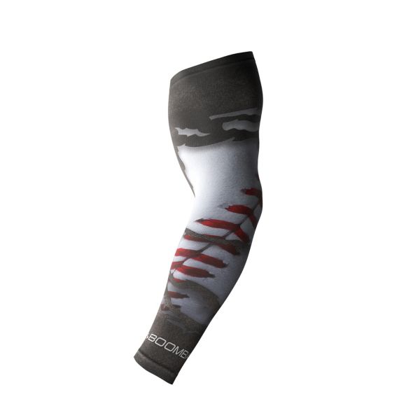 Full Dye Compression Sleeve 1016 Dark Charcoal/White/Red