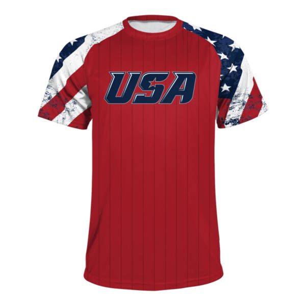 Men's USA Stars & Stripes Raglan Short Sleeve Shirt