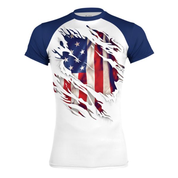 Boombah INK Men's Flag Classic USA Short Sleeve Compression Shirt