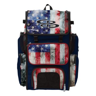 red white and blue bat bag