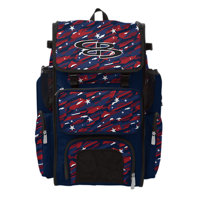 Boombah Baseball Softball Bat Bag Backpack Light Blue & Camo 