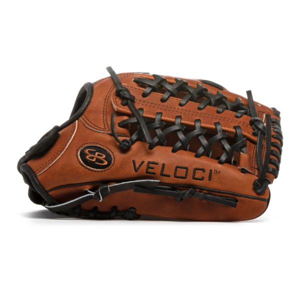 Veloci GR Series Softball Fielding Glove with B17 T-Web Soft Cowhide Medium Brown/Black