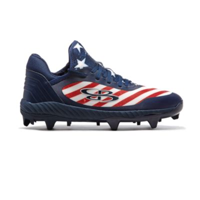adidas red white and blue baseball cleats
