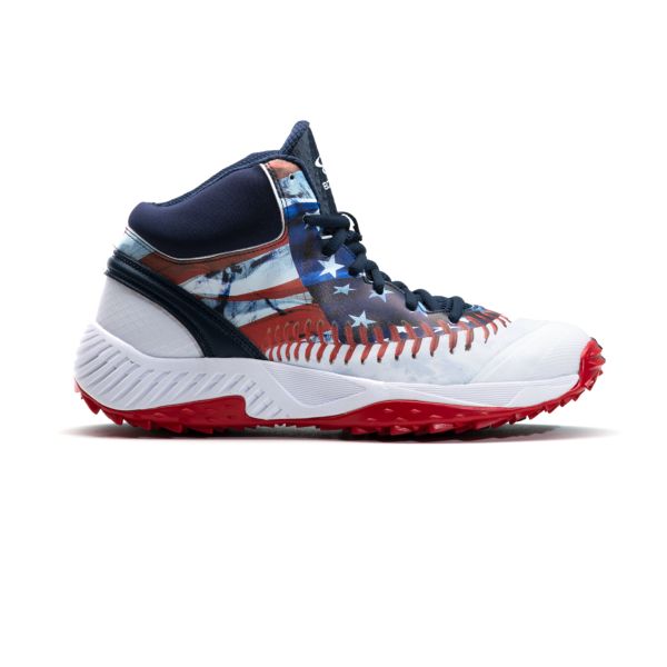 Women's Dart Flag Mid Turf Shoes Navy/White/Red