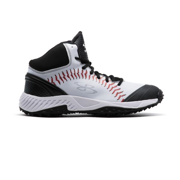 Men's Dart 3007 Stitches Mid Turf Shoes Black/White/Red