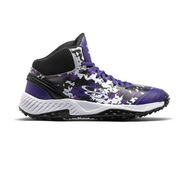 Men's Dart Digi Camo Mid Turf Shoes Black/Purple/White