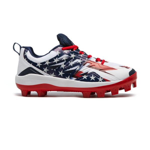 Men's Challenger Flag 4 Low Molded Cleats Navy/White/Red