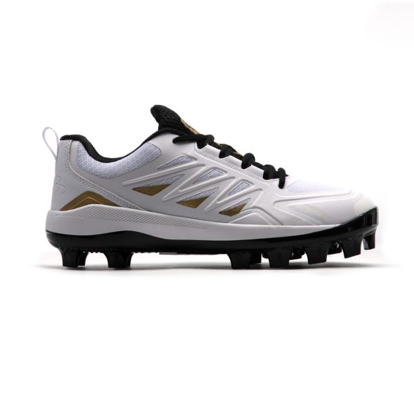 Women's Challenger Low Molded 3003 Cleats White/Metallic Gold