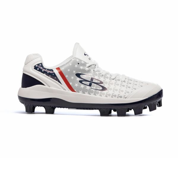 Men's Dart Star Fade Molded Cleat White/Navy/Gray