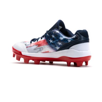 baseball cleats red white and blue