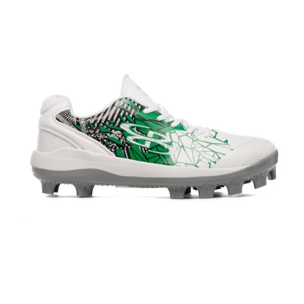 Men's Dart Fracture Molded Cleat Gray/White/Kelly Green