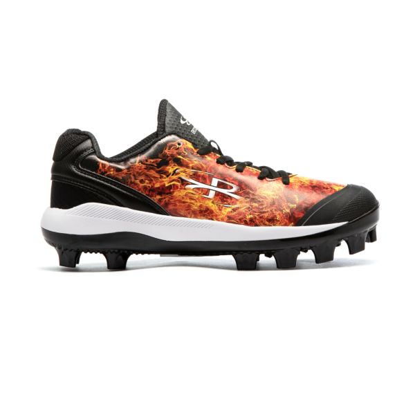 Men's Dart Flames Molded Cleat Black