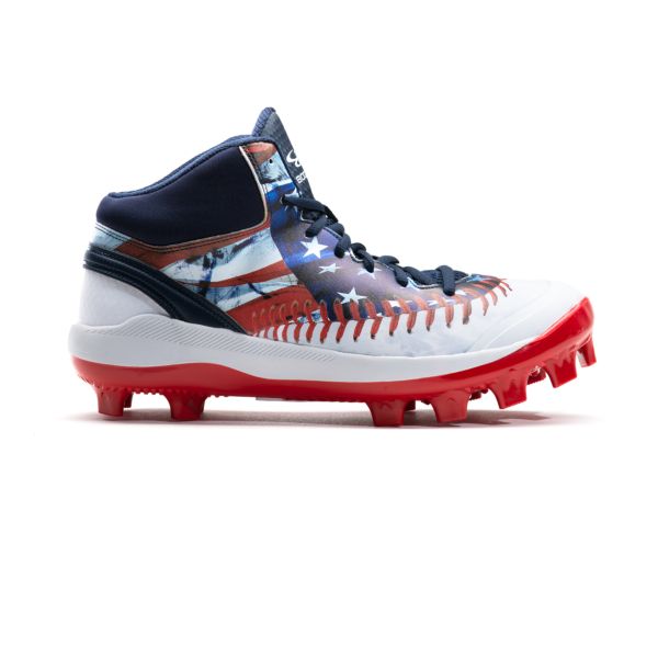 Women's Dart Flag Mid Molded Cleats Navy/White/Red