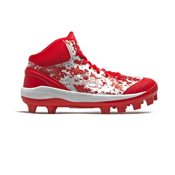 Men's Dart Digi Camo Mid Molded Cleats Red/White