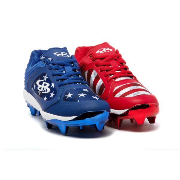 Men's Ballistic Chroma USA Flag Bearer Molded Cleat Metallic Red/Metallic Royal Blue