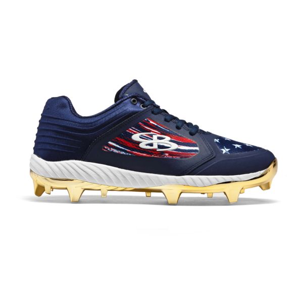 Men's Ballistic Chroma USA Triumph Molded Cleat Chrome Gold/Navy