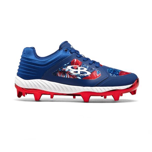 Men's Ballistic Chroma Heater Molded Cleat Chrome Red/Royal Blue