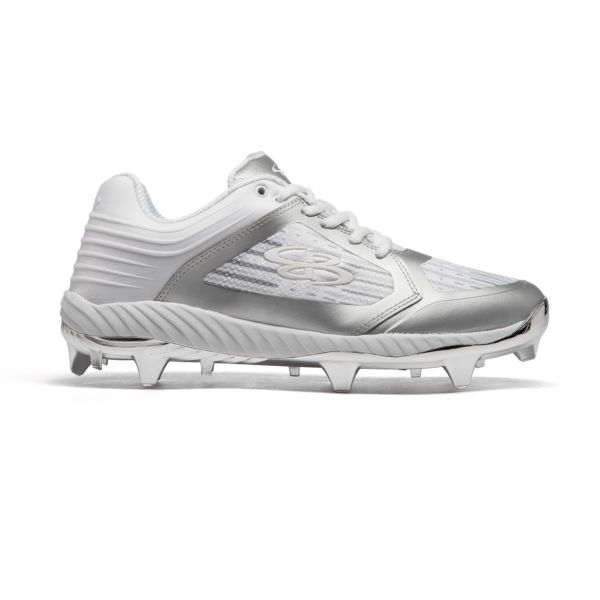 Men's Ballistic Chroma Flare Molded Cleat Chrome Silver/Metallic Silver/White