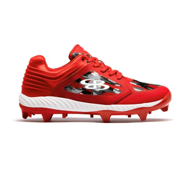 Women's Ballistic Brush Camo Molded Cleats Red/White