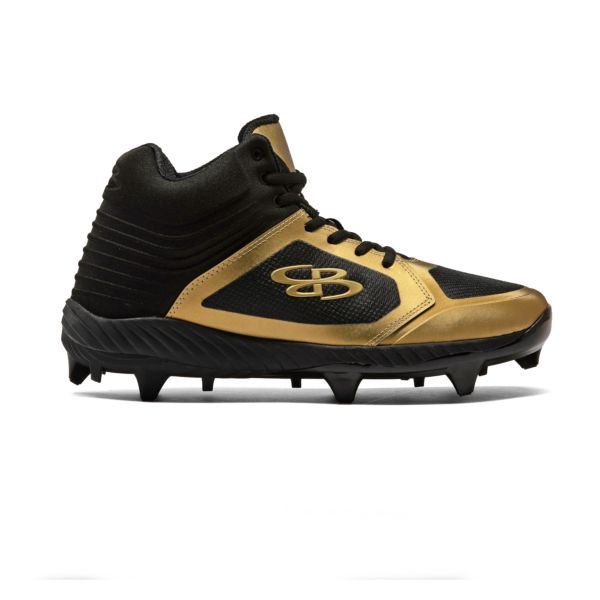 Men's Ballistic Shadow Molded Cleat Mid Black/Black/Metallic Gold