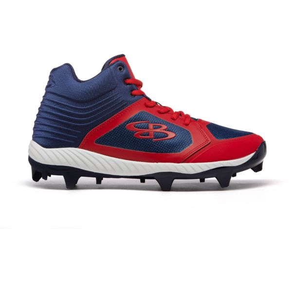 Men's Ballistic Select Molded Cleat Mid Navy/Navy/Red