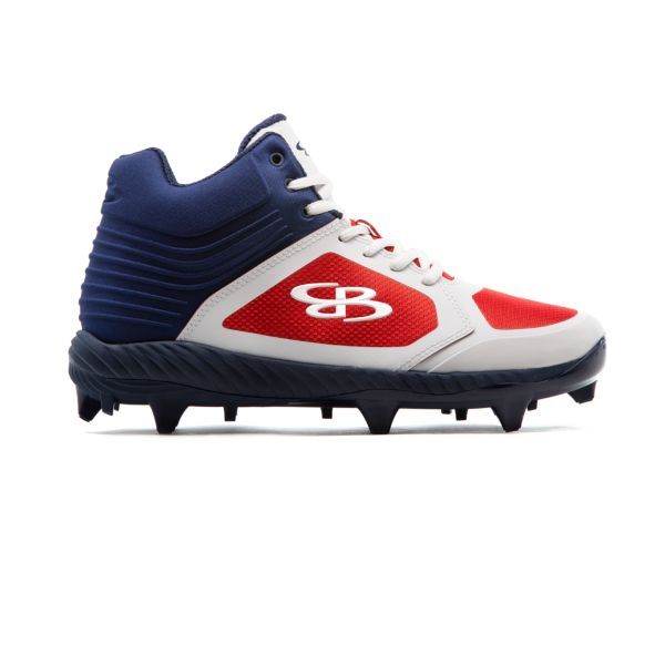 Women's Ballistic Mid Molded Cleats Navy/White/Red