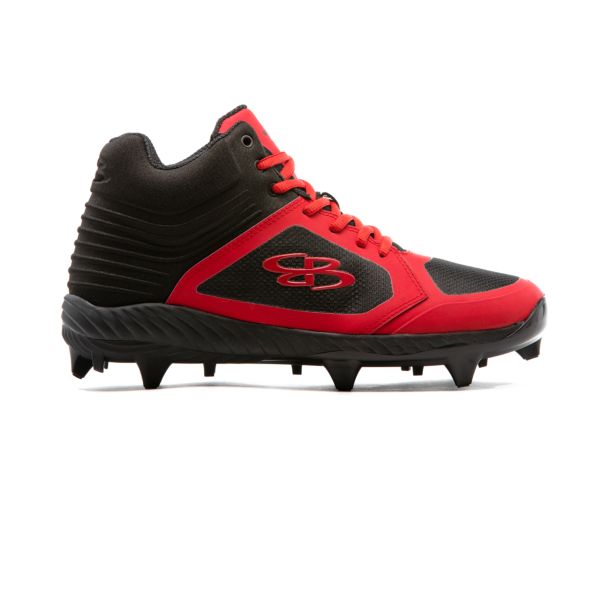 Men's Ballistic Mid Molded Cleats Black/Red