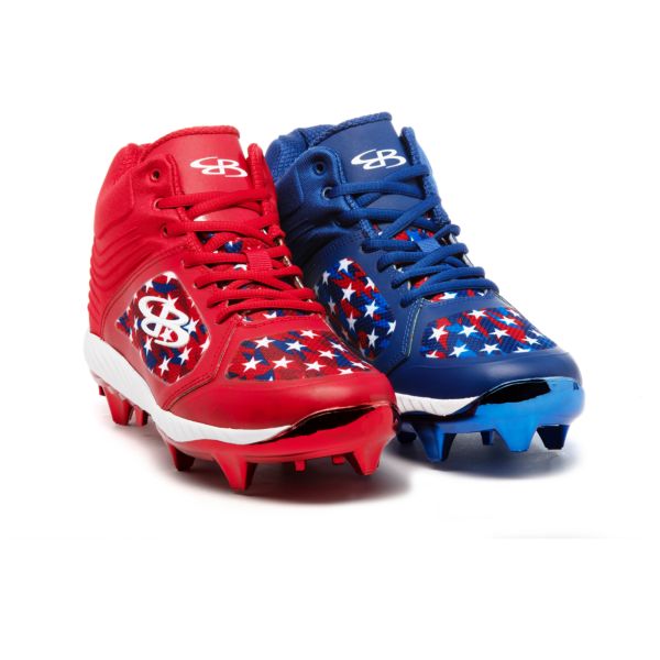 Men's Ballistic Chroma USA Spirit Molded Cleat Mid Metallic Red/Metallic Royal Blue