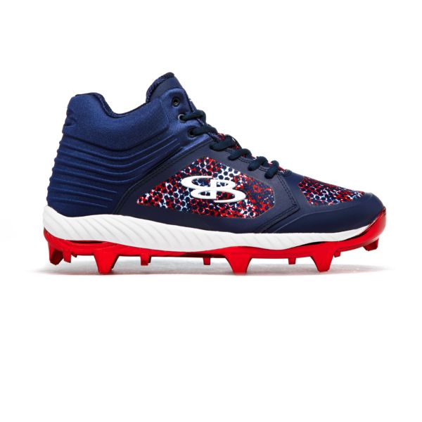 Men's Ballistic Chroma USA Bravery Molded Cleat Mid Chrome Red/Navy