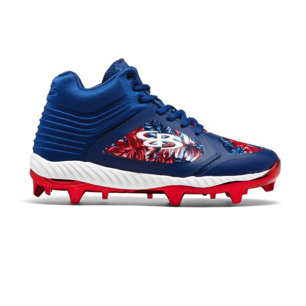 Men's Ballistic Chroma Heater Molded Cleat Mid Chrome Red/Royal Blue