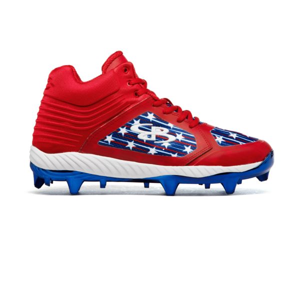 Men's Ballistic Chroma USA Gallantry Molded Cleat Mid Chrome Royal Blue/Red