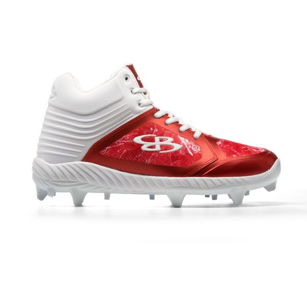 Men's Ballistic Color Shift Ice Molded Cleat Mid Red/White