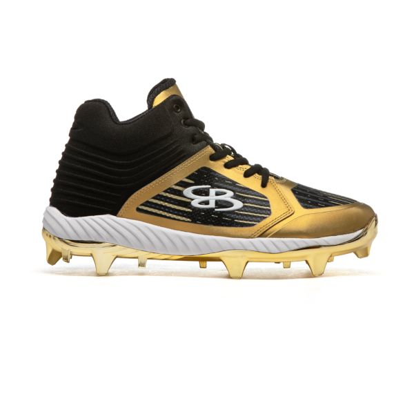 Men's Ballistic Chroma Flare Molded Cleat Mid Chrome Gold/Metallic Gold/Black