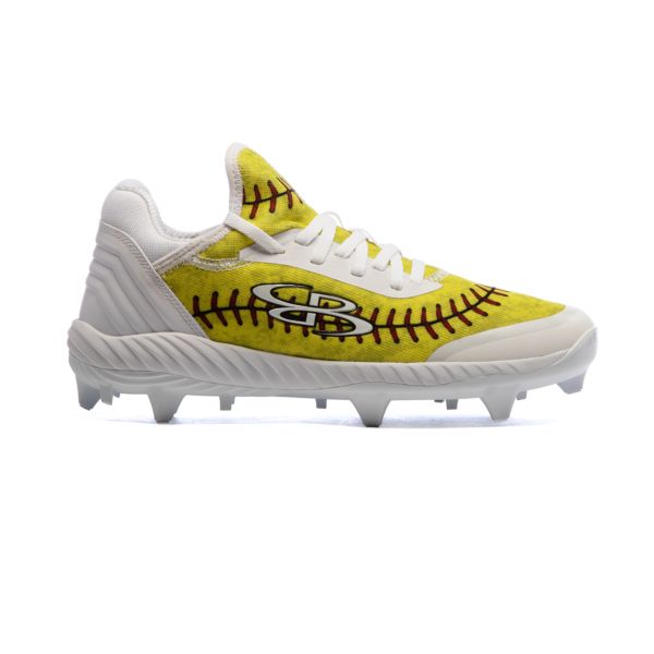 Women's Raptor Stitch Molded Cleats White/Optic Yellow/Red
