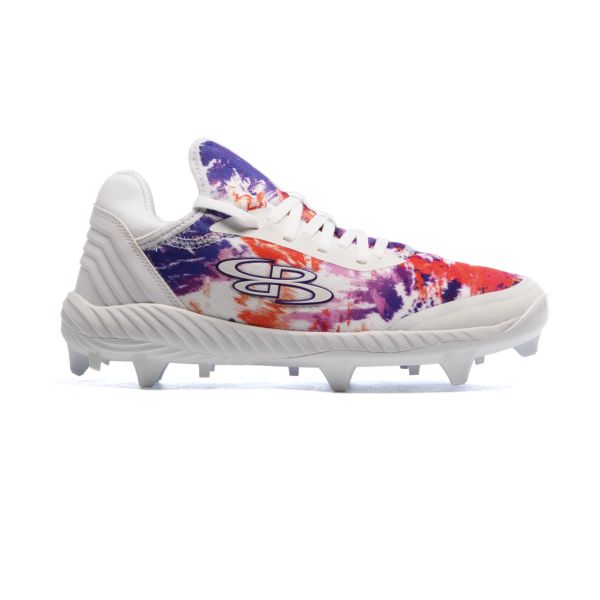 Women's Raptor Color Smudge Molded Cleats White/Purple/Orange