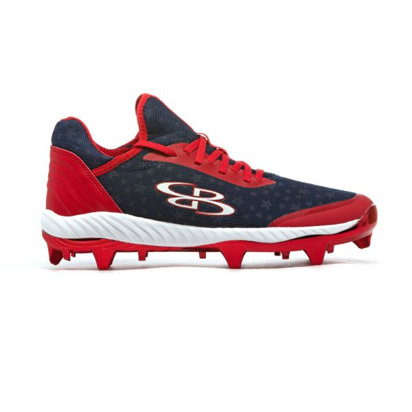 Men's Raptor SE USA Supernova Molded Cleat Chrome Red/Reflective Navy/Red