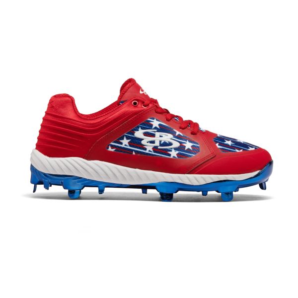 Men's Ballistic Chroma USA Gallantry Metal Cleat Chrome Royal Blue/Red