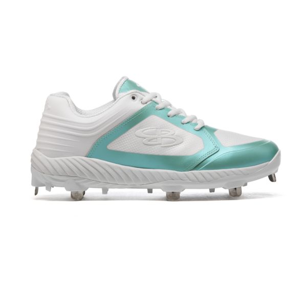 Men's Ballistic Color Shift Metal Cleat White/Light Turquoise