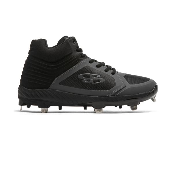 Men's Ballistic Mid Metal Cleats Black/Charcoal