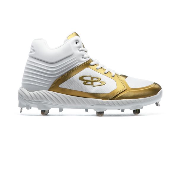 Men's Ballistic Metallic Metal Mid Cleat White/Metallic Gold