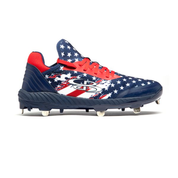 Men's Raptor Flag 3 Metal Cleats Red/Navy/White