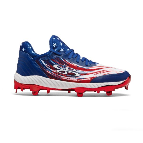 Men's Raptor Chroma USA Triumph Metal Cleat Chrome Red/Royal Blue