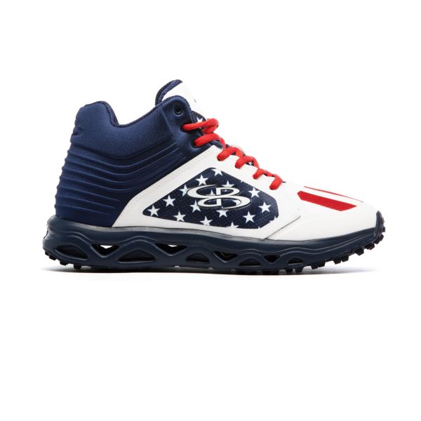 Men's Ballistic Mid Flag 1 Turf Shoes Navy/Red/White