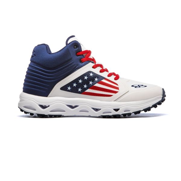 Men's Ballistic Mid Flag 3 Turf Shoes Navy/Red/White