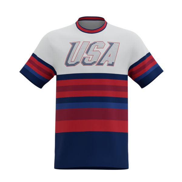 Men's USA Traditions Density Tee (163-2000) White/Navy/Red