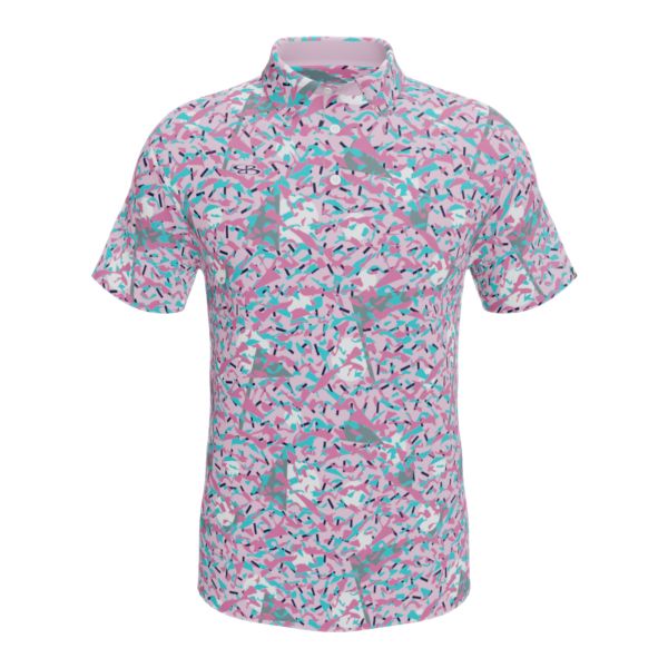 Men's Semi-Fitted Refract Polo (3129-2001) Soft Pink/Pink/Aqua