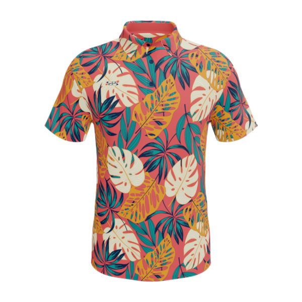 Men's Semi-Fitted Ultimate Polo (3145-2004) Hot Coral/Autumn Glory/Navy