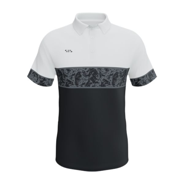 Men's Semi-Fitted Ultimate Polo (3145-2008) Black/White/Charcoal