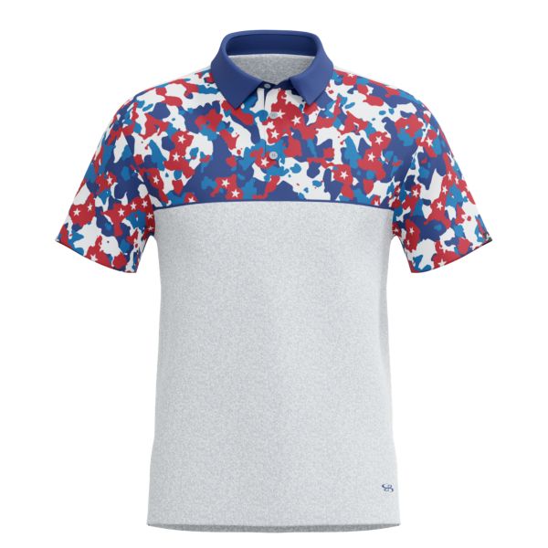 Men's Semi-Fitted USA Ultimate Polo (3145-2011) White/Royal Blue/Red